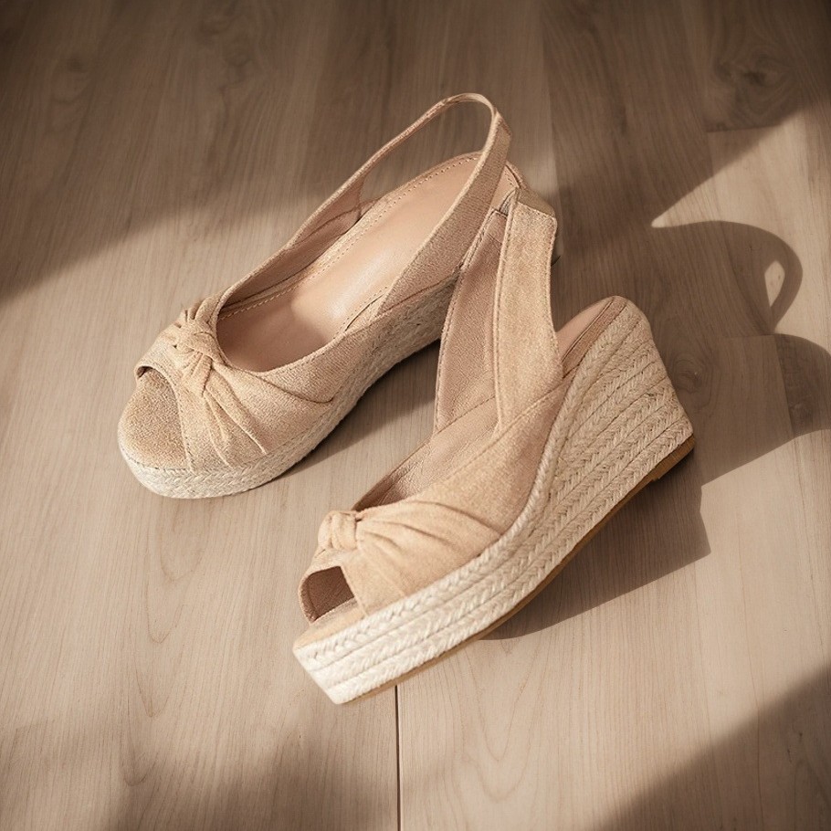 LIHUAMAO beige espadrille peep - Wedge Espadrille Women recension och pris