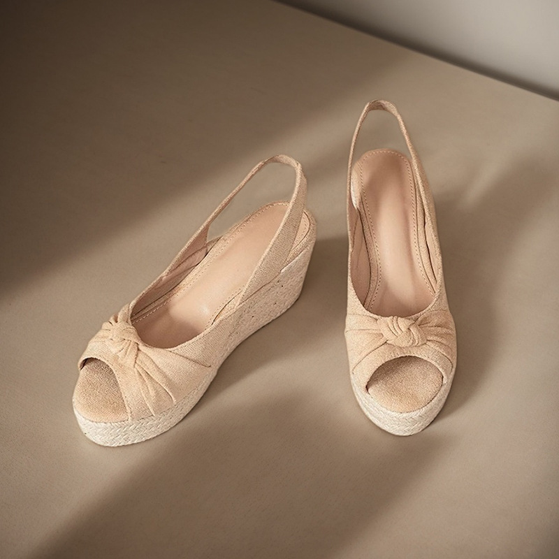 LIHUAMAO beige espadrille peep - Wedge Espadrille Women recension och pris