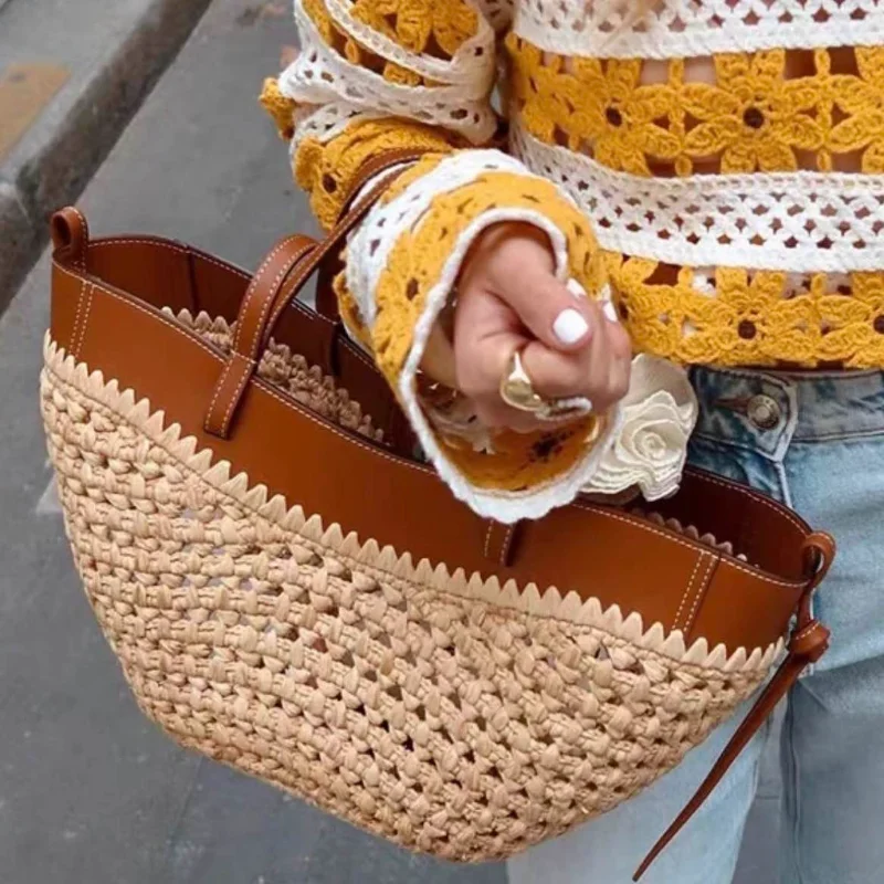 Luxury Raffia Straw Tote Bag,F - Crochet Bag Raffia recension och pris