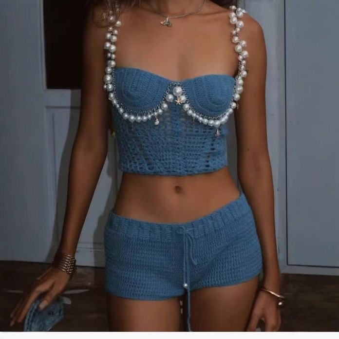 Sexy Beading Crochet Crop Vest - Crop Top Crochet recension och pris