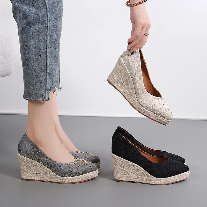 8cm Size 34-42 Breathable Comf - Wedge Espadrille Women recension och pris