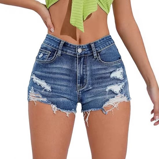 Women's High Waist Distressed  - Shorts Denim Frayed recension och pris