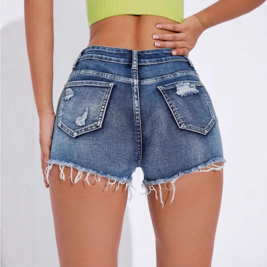 Women's High Waist Distressed  - Shorts Denim Frayed recension och pris