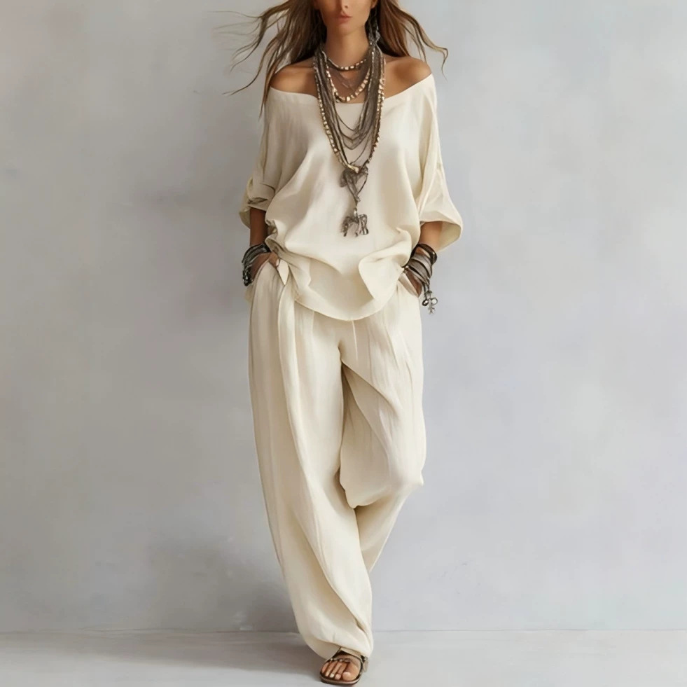 Casual Loose Linen Seven Sleev - Linen Pant Wide recension och pris