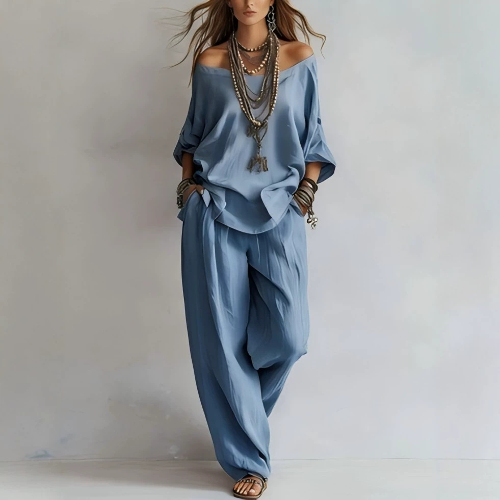 Casual Loose Linen Seven Sleev - Linen Pant Wide recension och pris