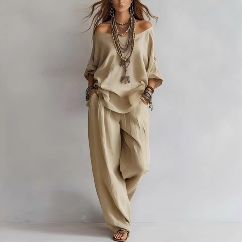 Women's Two-piece Three-quarte - Linen Pant Wide recension och pris