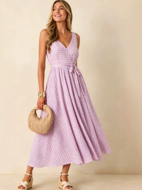 Summer 2026 Large Size Floral  - Linen Dress Wrap recension och pris