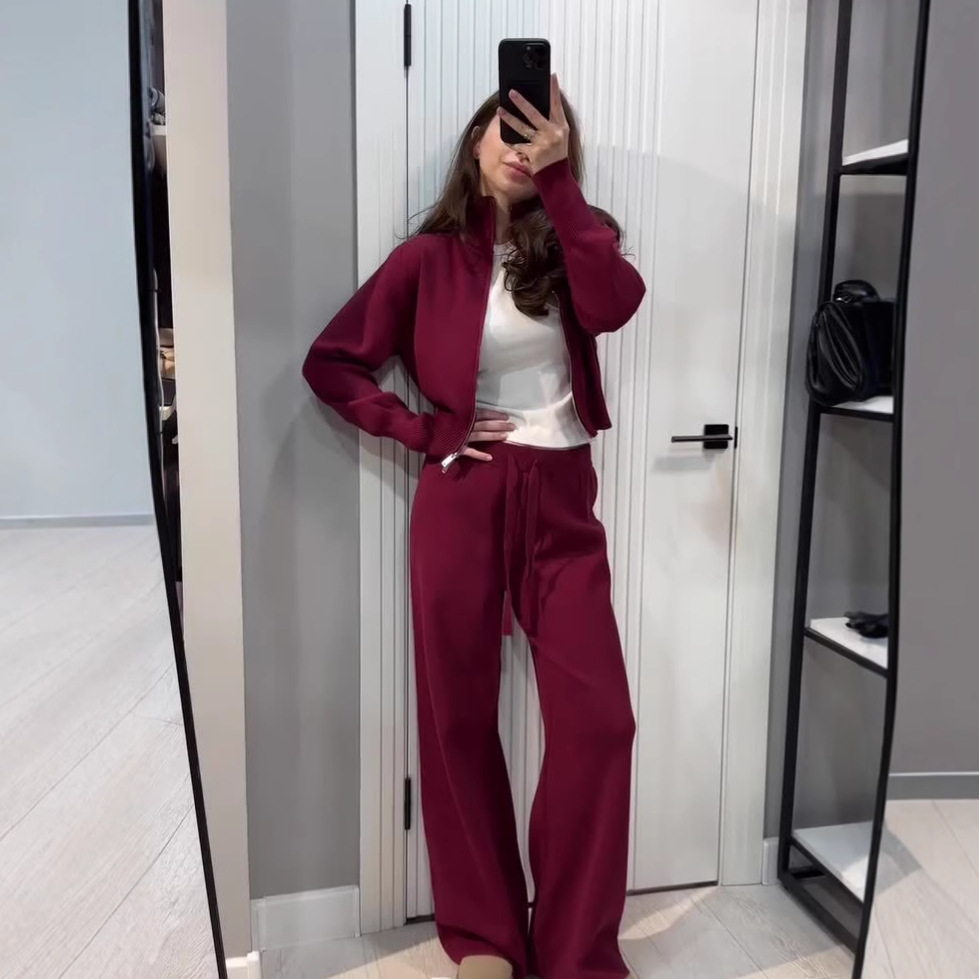Women Matching Sets Knitted Ca - Linen Pant Wide recension och pris