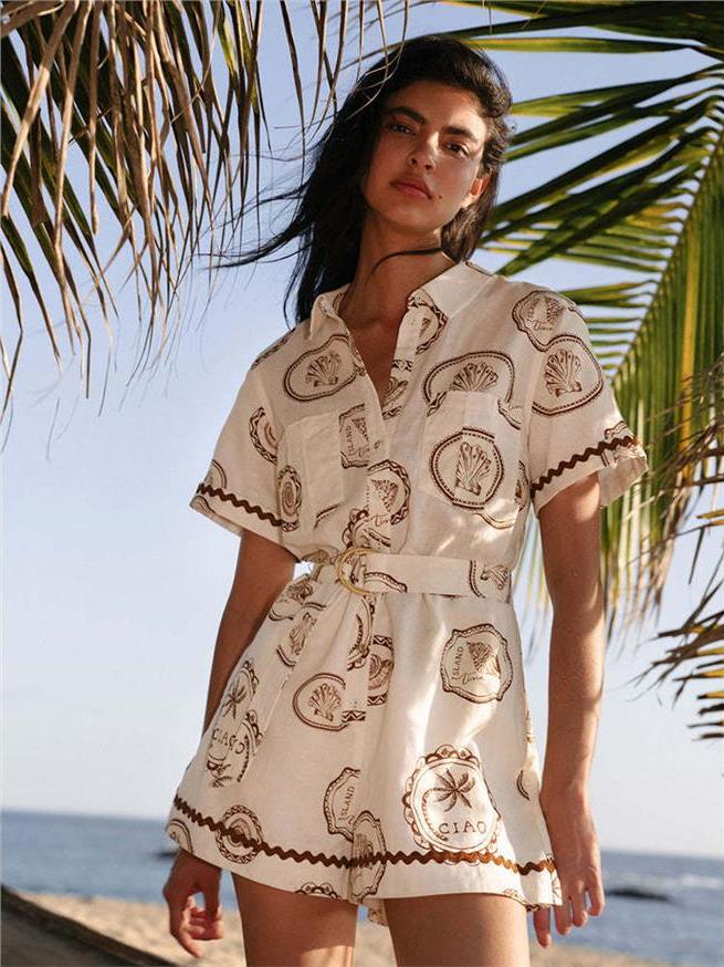 Elegant Floral Print Linen Wra - Linen Dress Wrap recension och pris