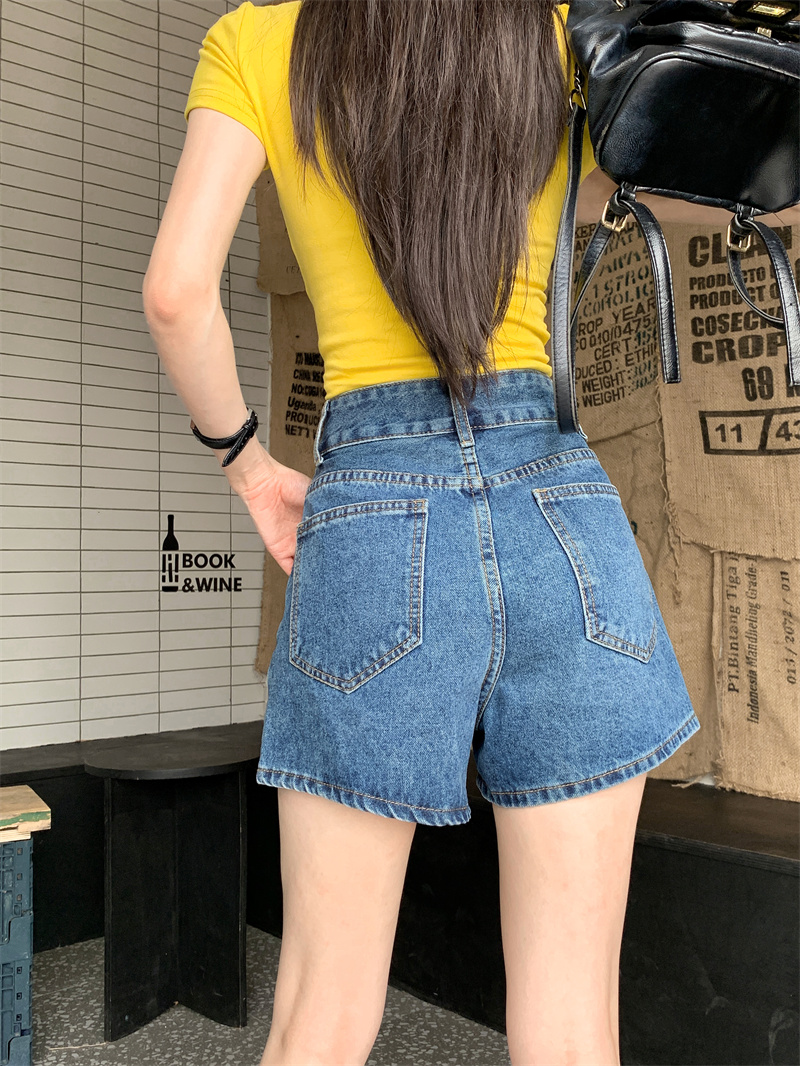 Blue denim shorts for women su - Shorts Denim Frayed recension och pris