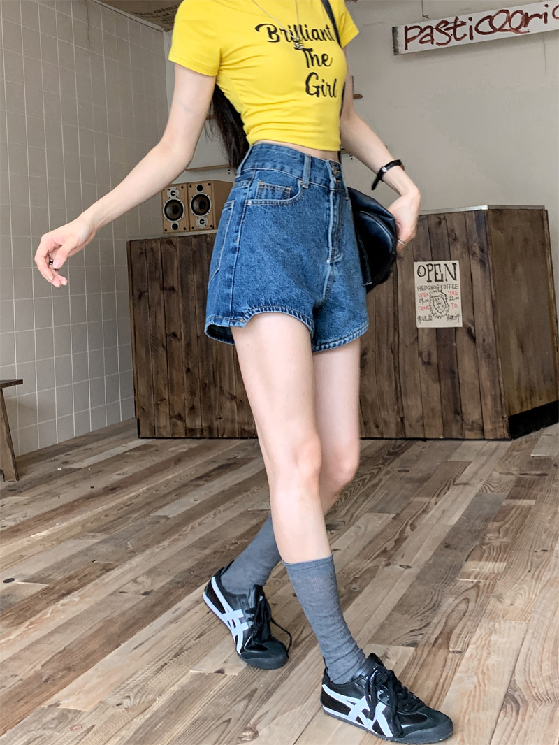 Blue denim shorts for women su - Shorts Denim Frayed recension och pris