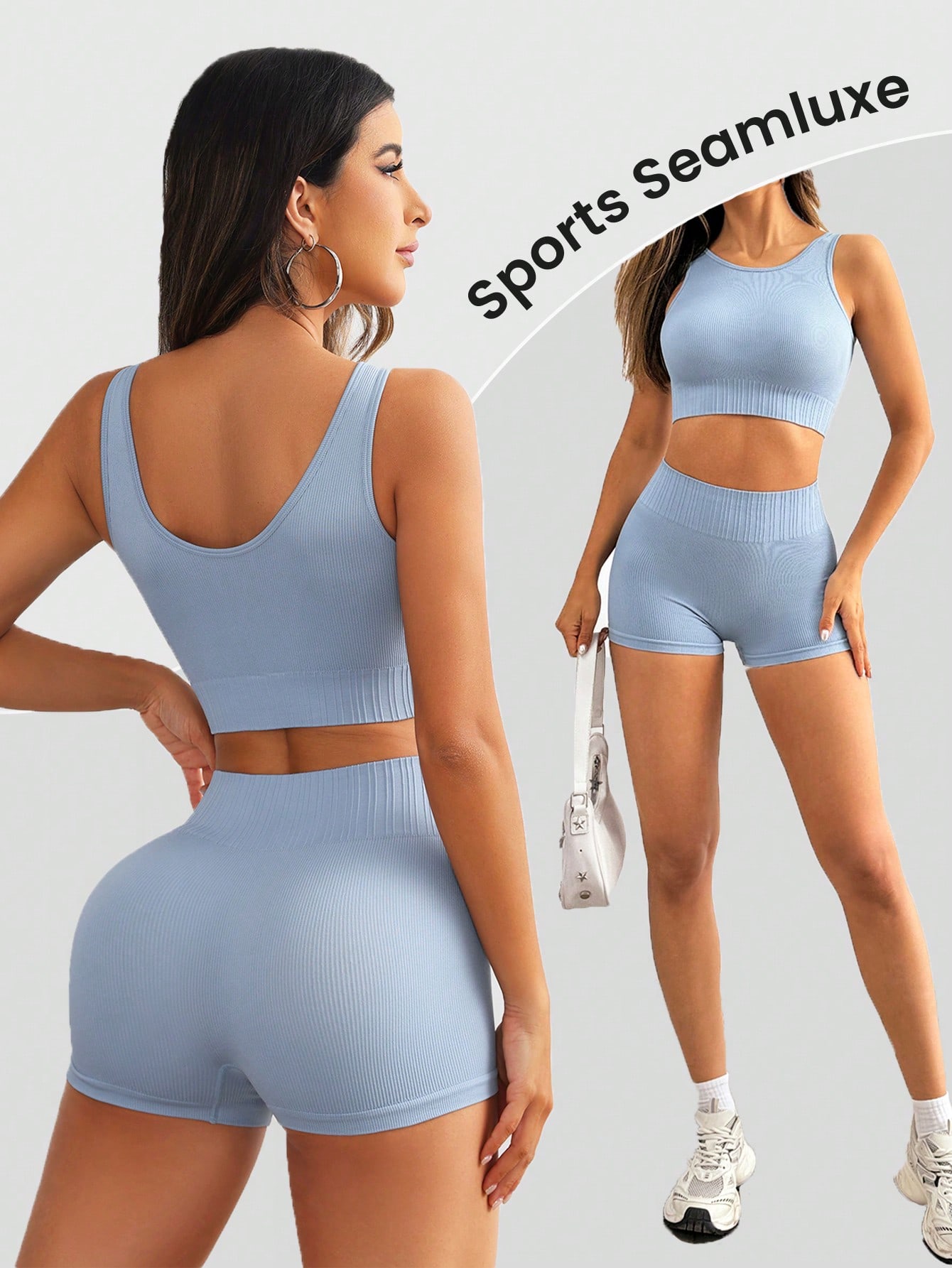 Women Seamless Ribbed Yoga Set - Crop Top Crochet recension och pris